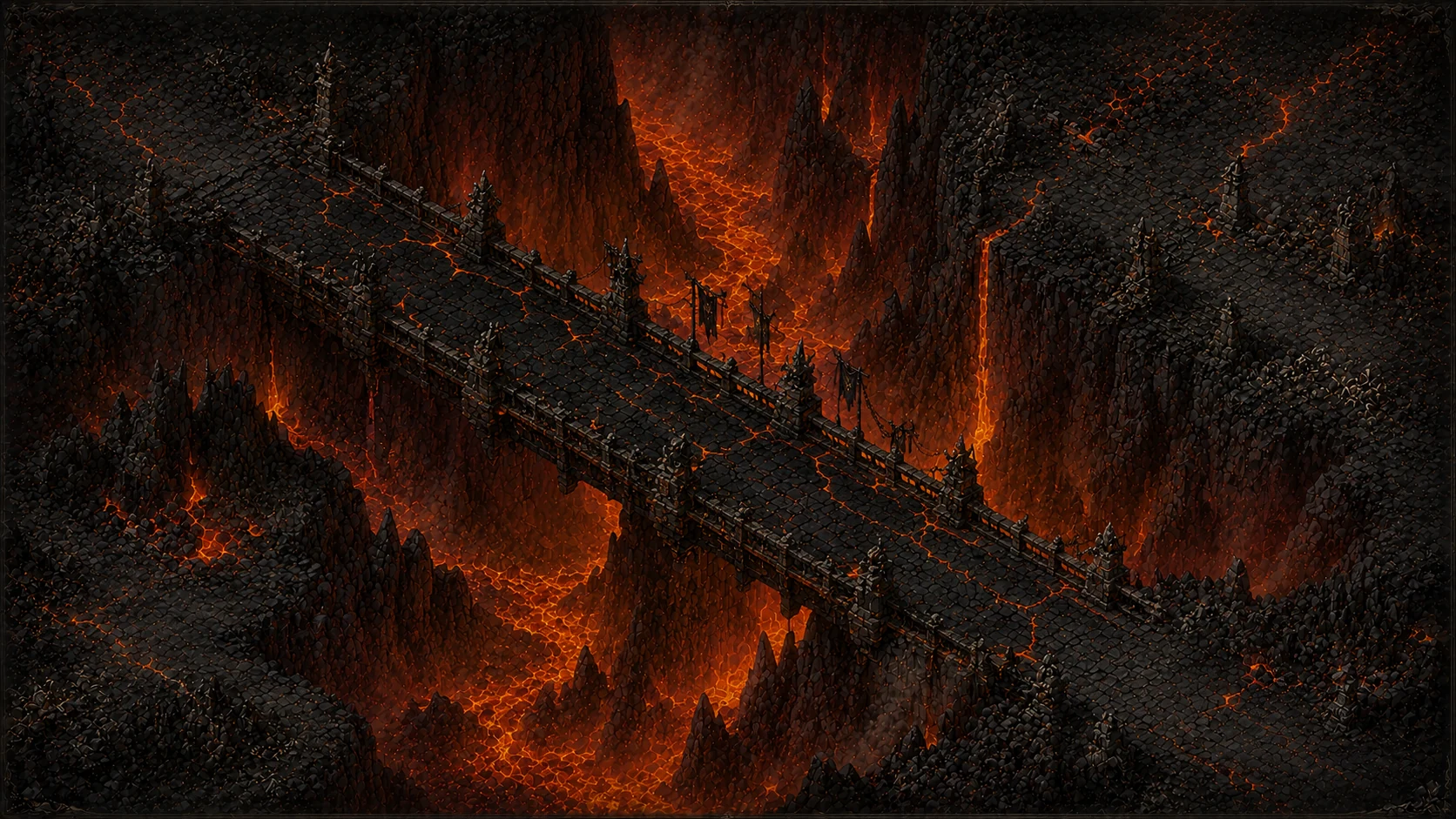 Painted scene: The Obsidian Causeway