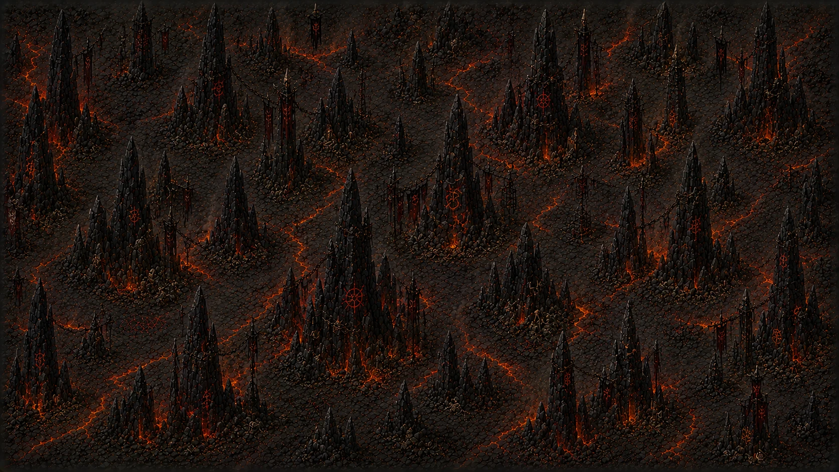 Painted scene: The Cinder Spires