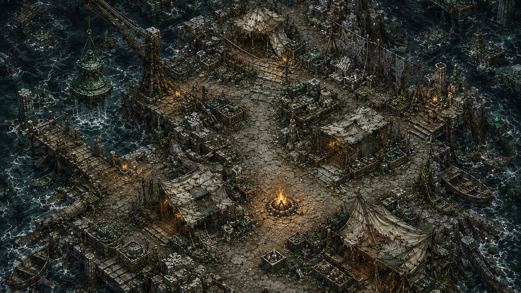 Painted scene: Halos