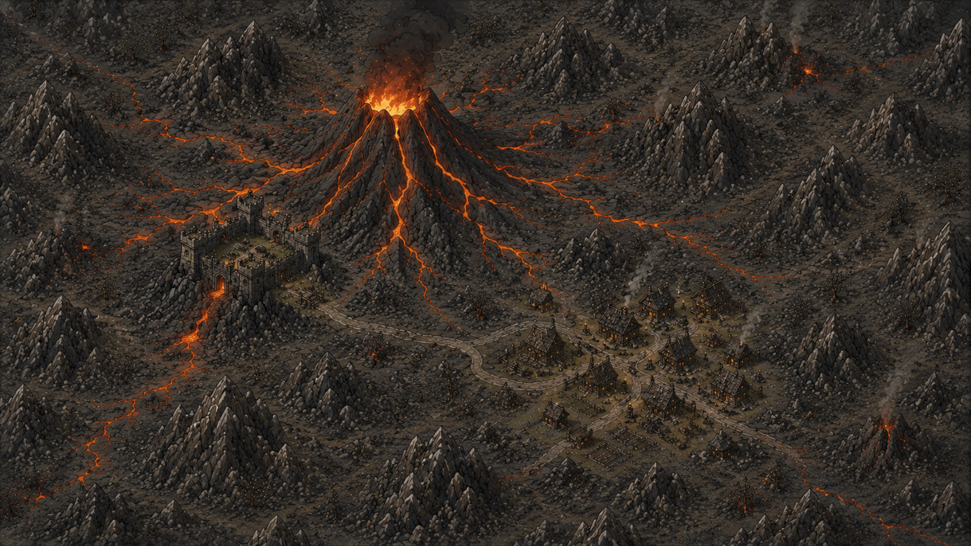 Painted scene: Cinderpeak