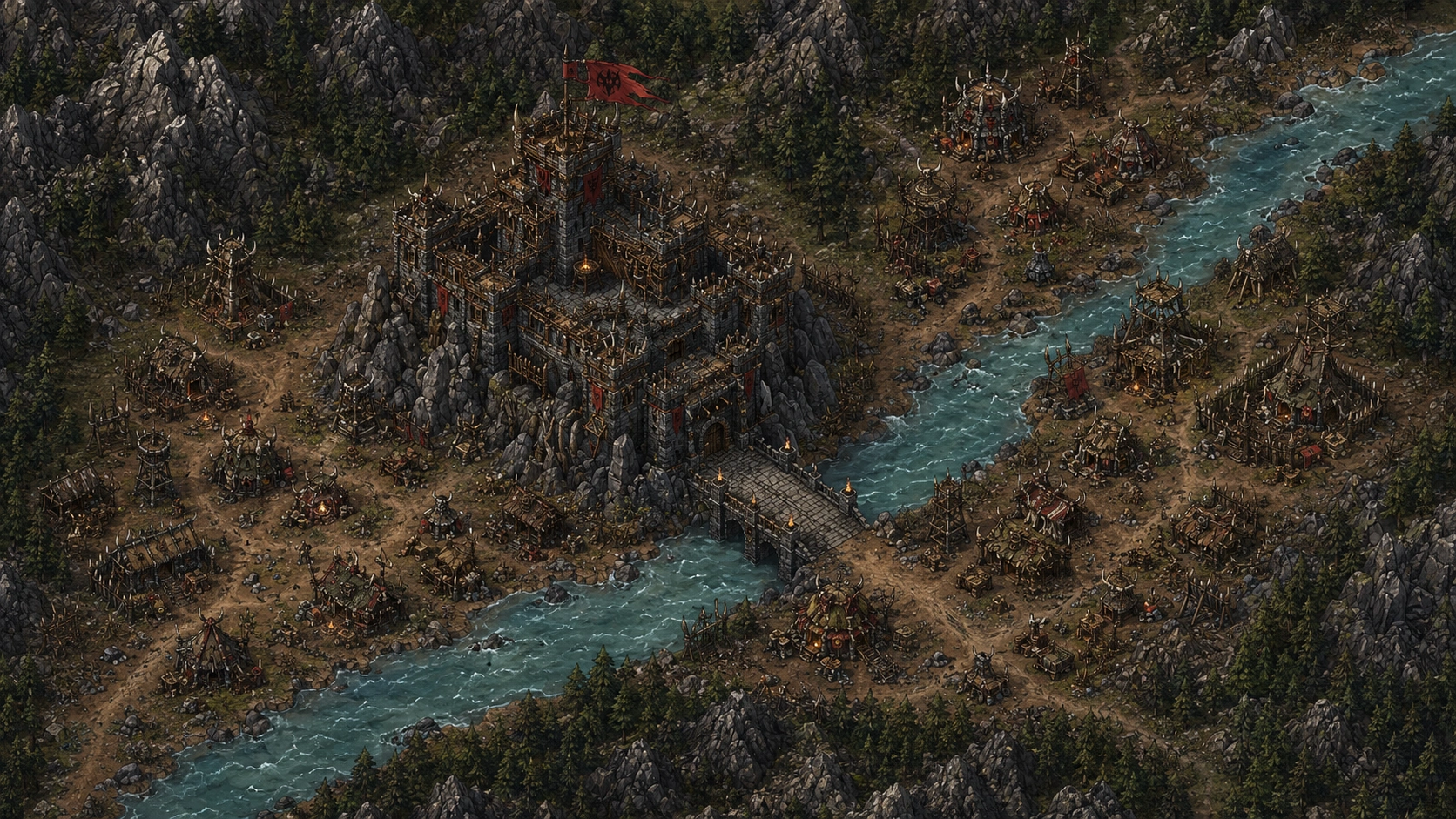 Painted scene: The Broken Ranges